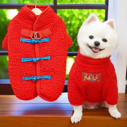 新款红色狗狗猫咪秋冬衣服可网红爆款外套用品柯基服装小猫衣服