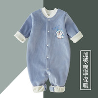 婴儿衣服加绒厚款男女宝宝秋冬外穿连体衣新生儿保暖睡衣爬服春秋
