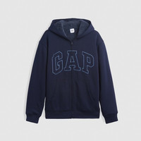 Gap 五折！盖璞Gap 新品logo刺绣加绒宽松连帽卫衣