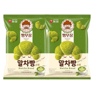 农心 新口味韩国进口抹茶味面包形膨化牛角包脆休闲食品小零食 抹茶味牛角包形膨化55g*2袋