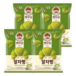 农心 新口味韩国进口抹茶味面包形膨化牛角包脆休闲食品小零食 抹茶味牛角包形膨化55g*4袋