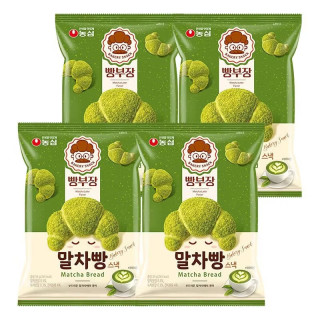 农心 新口味韩国进口抹茶味面包形膨化牛角包脆休闲食品小零食 抹茶味牛角包形膨化55g*4袋