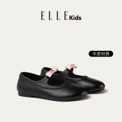 ELLE kids ELLEkids童鞋 女童芭蕾舞鞋秋季新款儿童一脚蹬皮鞋真皮玛丽珍鞋