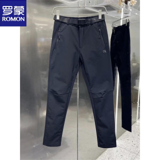 罗蒙 户外三防软壳冲锋裤男2026春秋季新品纯色简约风速干长裤男新品 黑色  29 (95-115斤)