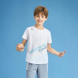 斯凯奇 男中大童|夏季男童短袖衫针织短袖T恤衫日常百搭