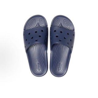 crocs 舒适百搭 一字拖鞋 男女同款 深蓝色