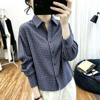 2026大码女装春秋新款POLO领格子衬衫洋气减龄显瘦百搭休闲