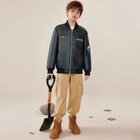 吉普 春秋男女童运动夹克机车复古外套学生户外休闲上衣潮