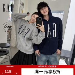 Gap 男女装2026秋新品logo胶印抓绒连帽开衫宽松卫衣1SS623907