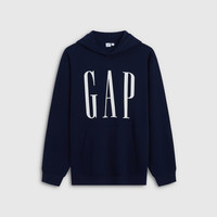 Gap 男女装潮流logo印花抓绒连帽宽松卫衣