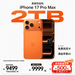Apple iPhone 17 Pro Max A19芯片 橙色 2TB 5G手机