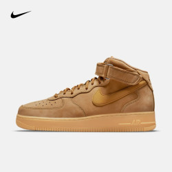 NIKE Air Force 1 Mid '07 WB 男子休闲运动鞋 DJ9158-200 亚麻/橡皮浅褐/黑/麦黄 44