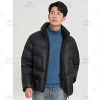 移动端:霞湖世家 防水防污 男士羽绒服 可拆卸帽