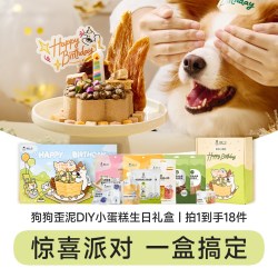 诚实一口 歪泥小蛋糕手作DIY狗狗生日礼盒肉干零食罐头宠物送礼