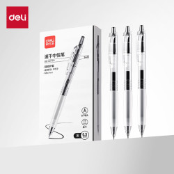 得力 SA60 速干按动中性笔 黑色 0.5mm 12支