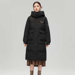雪中飞 【可脱帽款】170g充绒长款羽绒服 男女同款