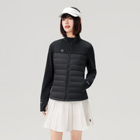 雪中飞 零压系列 鹅绒修身拼接 宝石黑 S/160/84A 女羽绒服