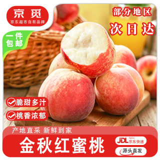 京觅 山东金秋红蜜桃子 净重5斤大果 单果120g+ 新鲜水果源头直发包邮