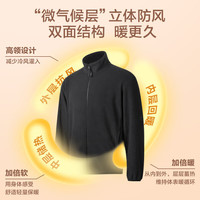 京东京造 夹克外套男冲锋摇粒绒衣服春秋加厚抓绒衣冲锋衣内胆中灰M