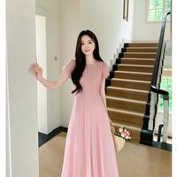 格特瑞尔 2026新款夏季法式温柔风肌理感长裙遮肚显瘦连衣裙女装