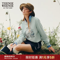 TEENIE WEENIE 小熊女装春秋女装时尚潮流柔软舒适正肩圆领套头卫衣 薄荷色