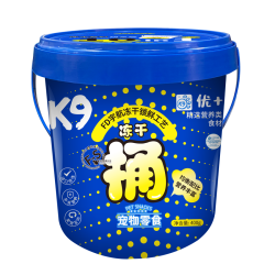 K9 十拼冻干桶400g 10种混合冻干猫零食鸡胸肉粒鹌鹑蛋黄鸭多春鱼
