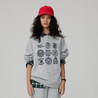 TEENIE WEENIE 女式卫衣小熊春秋季简约趣味圆领套头卫衣美式慵懒风chi上衣女