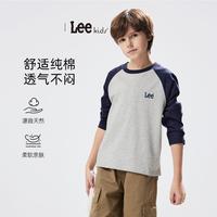 Lee 纯棉撞色插肩袖儿童长袖T恤