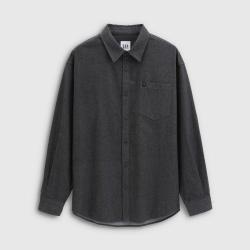 Gap 男装秋季款纯棉基础款法兰绒宽松长袖衬衫上衣791962