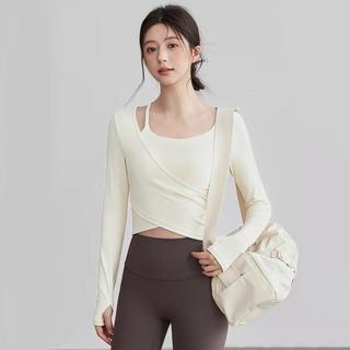 佑游 带胸垫修身假两件长袖瑜伽服