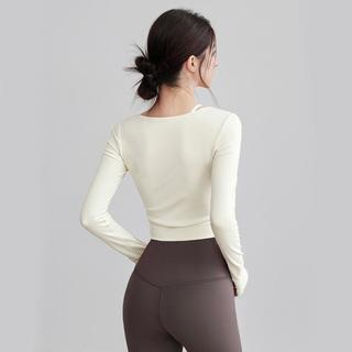 佑游 带胸垫修身假两件长袖瑜伽服