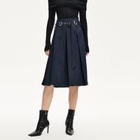 VERO MODA 半身裙女秋优雅气质百搭高腰A字裙百褶裙精致减龄高级感洋气
