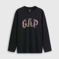 Gap 男女装春款涂鸦印花纯棉宽松长袖T恤787426