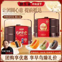 胖东来 月享佳礼二层提篮月饼礼盒 388g 8饼8味