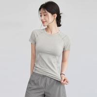 佑游 薄款瑜伽服短袖女透气跑步健身上衣普拉提训练运动T恤日常无缝T