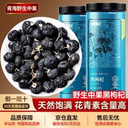 半山农 黑枸杞 精选中果500克 青海柴达木诺木洪 野生黑果枸杞子（250g×2瓶）