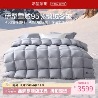 水星家纺 A类抑菌阻螨95%鹅绒冬被芯防钻绒秋冬羽绒被子 寒域静暖抗菌鹅绒冬被200cm×230cm