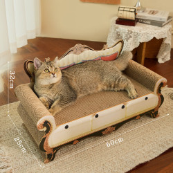 喵仙儿 瓦楞纸猫抓板 四季通用猫窝 猫玩具猫爬架 贵妃沙发猫抓板60*25*32CM