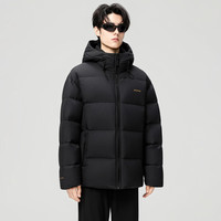 雪中飞 男士连帽加厚保暖羽绒服 黑色 M