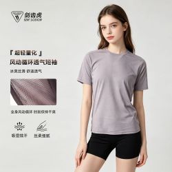剑齿虎 SIM LODON 剑齿虎 男士透气网孔速干运动训练短袖T恤
