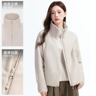 骆驼 户外开胸抓绒衣早秋抓绒内胆女外套保暖加绒打底衫女