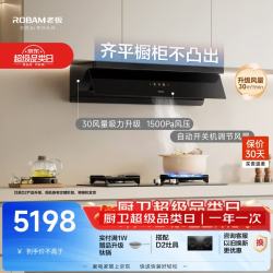 老板 抽吸顶侧一体30大吸力一级能效抽油烟机炉灶套装上门安装L5lite(L1P)