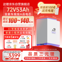 这锂 电动车锂电池72V53Ah适配九号小牛极核电瓶车电池银色柜充单电池