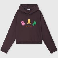 Gap 女装春款彩色针织logo连帽卫衣宽松多巴胺上衣613336