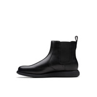 Clarks Novajoy系列 男士秋冬经典光面轻盈切尔西短靴 2617986 黑色 42.5