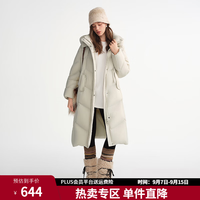 独束 大码女装长短款立领连帽三防羽绒服2025冬季新品 银桦灰（长款） L （尺码：2）