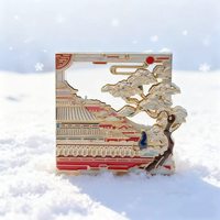 赋闲 北京文创故宫天坛星月流沙冰箱贴伴手礼物春天限定仲夏之梦 故宫冬雪 白色雪花流沙款