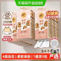 移动端：清风 X 卡皮巴拉 亲肤系列 悬挂式抽纸 4层*250抽*10提(170*132mm)