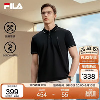 FILA 领航系列POLO衫 凉感透气 正黑色 L码