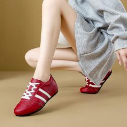 金利来 真皮垫内增高德训鞋女26年秋季新款运动风休闲板鞋